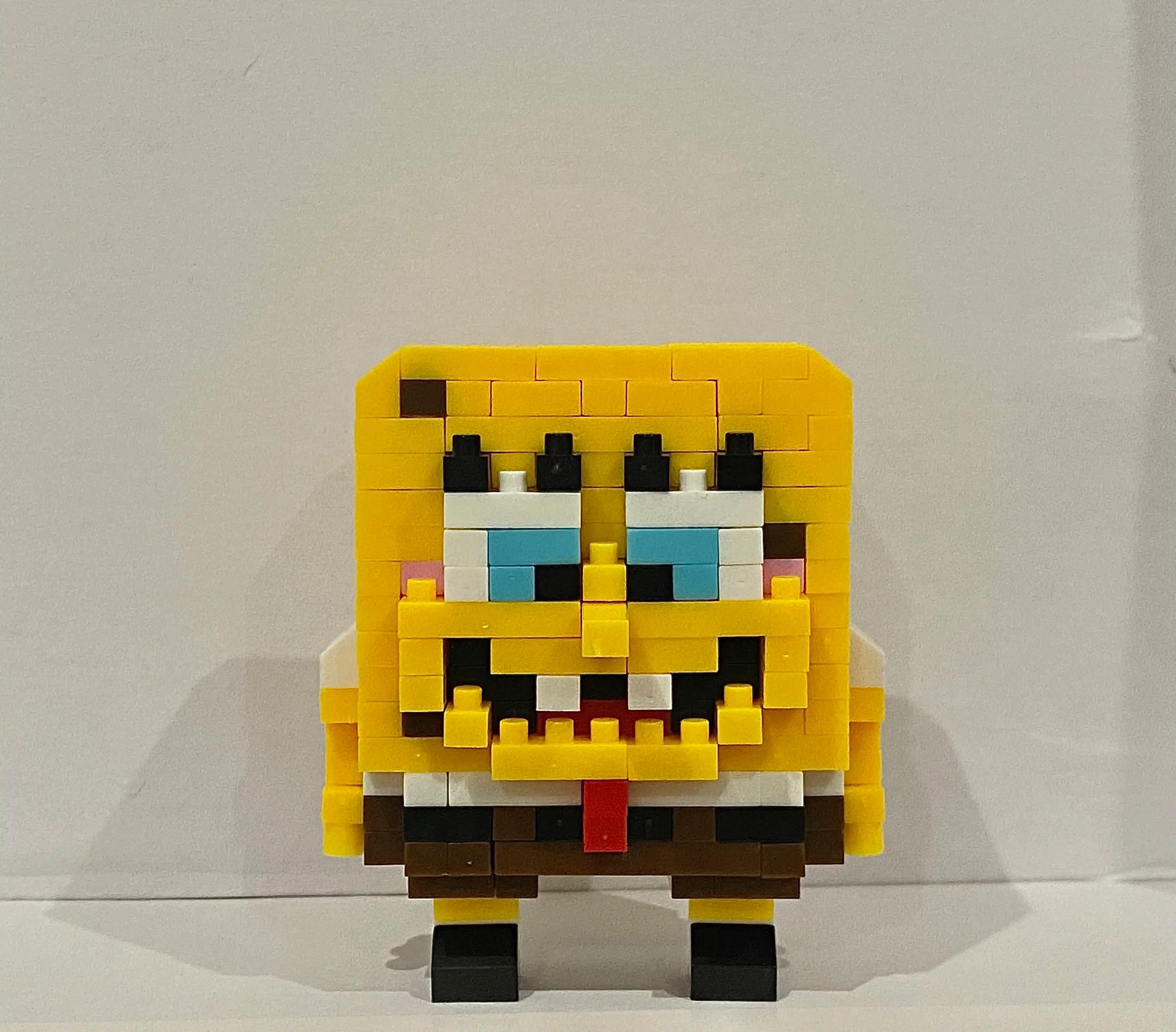 Konstruktor 3D blok, mini Lego, bolalar va kattalar uchun o'yinchoq jumboq, raqamlar sariq