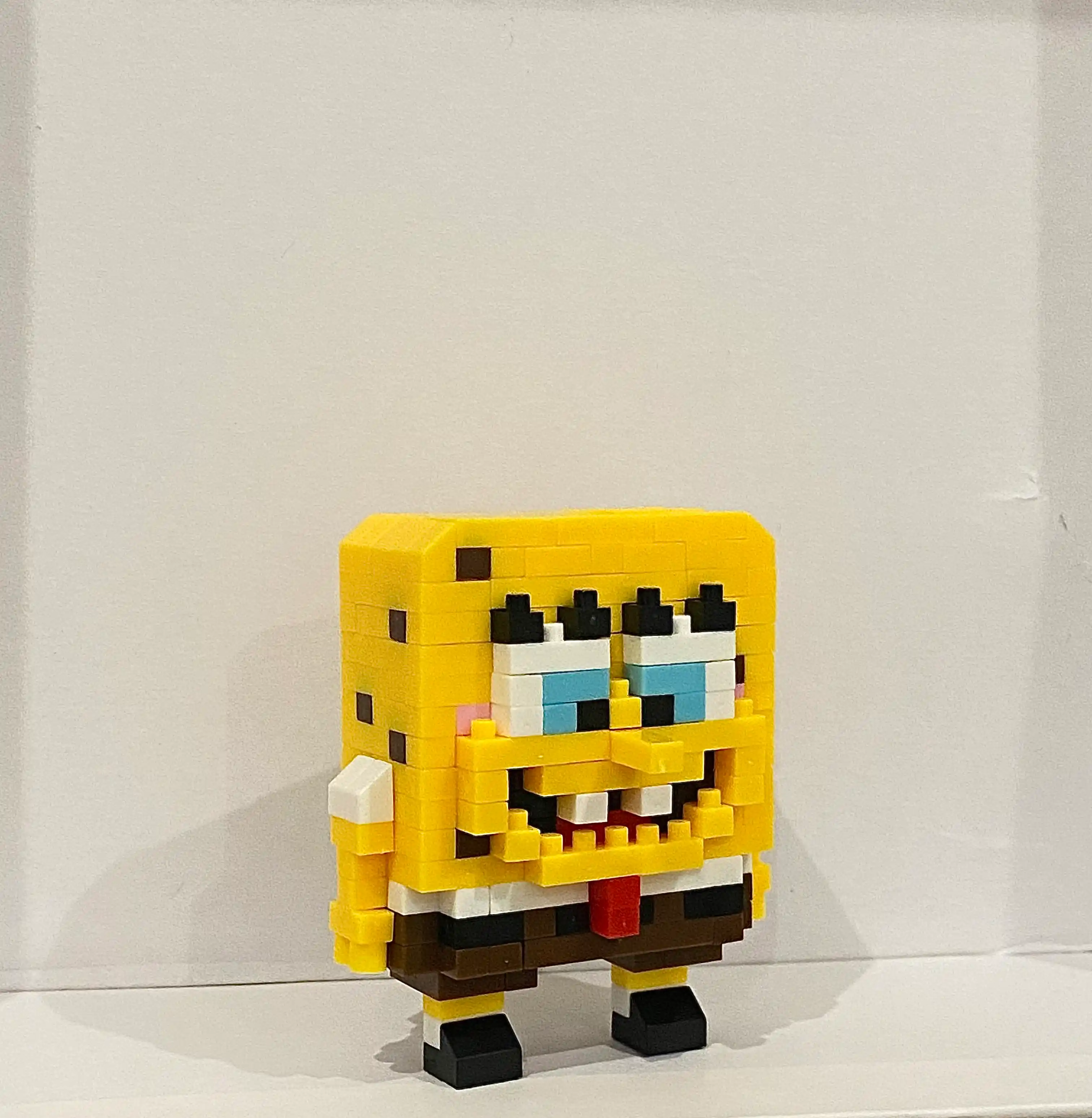 Konstruktor 3D blok, mini Lego, bolalar va kattalar uchun o'yinchoq jumboq, raqamlar sariq