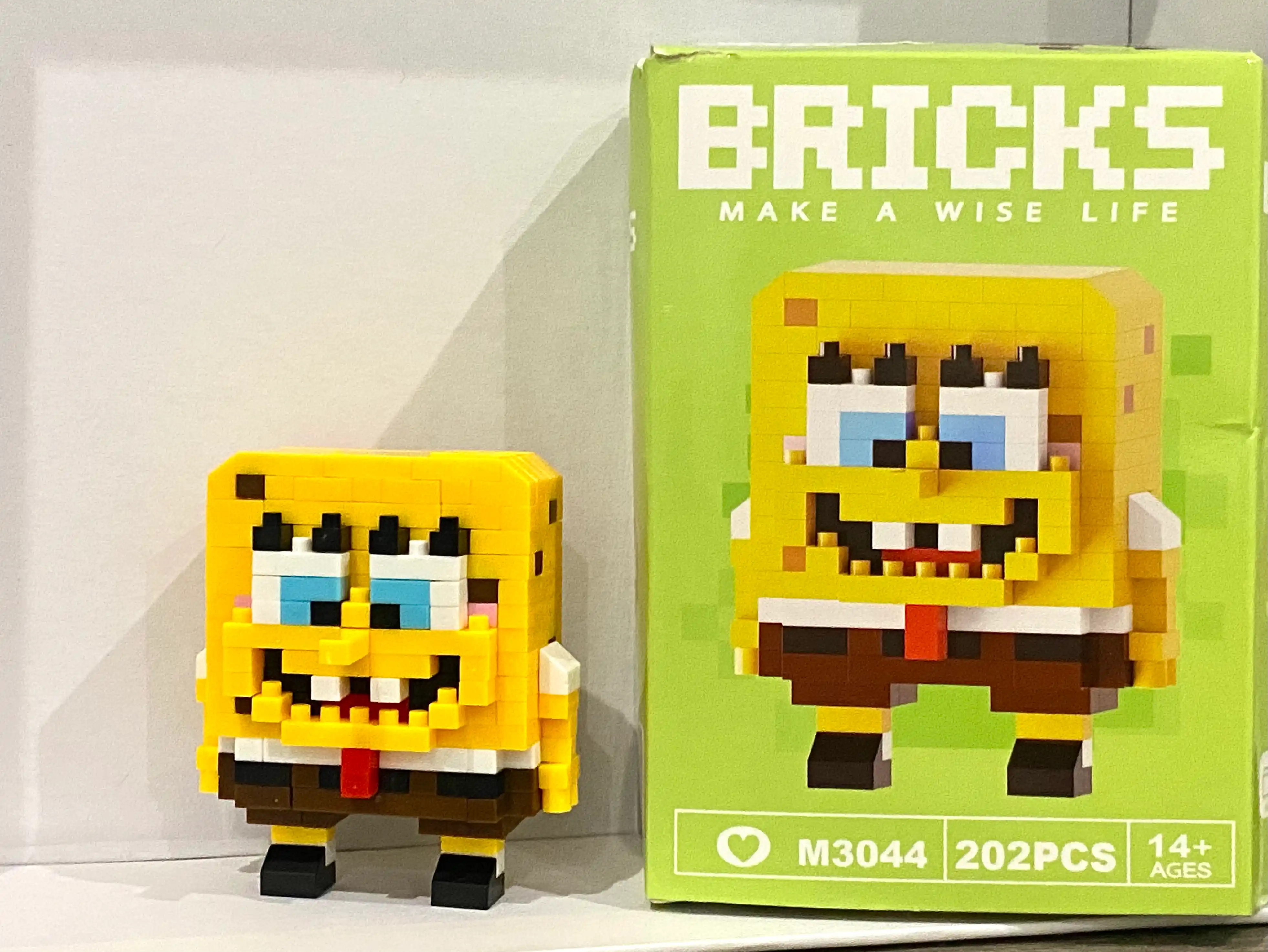 Konstruktor 3D blok, mini Lego, bolalar va kattalar uchun o'yinchoq jumboq, raqamlar sariq