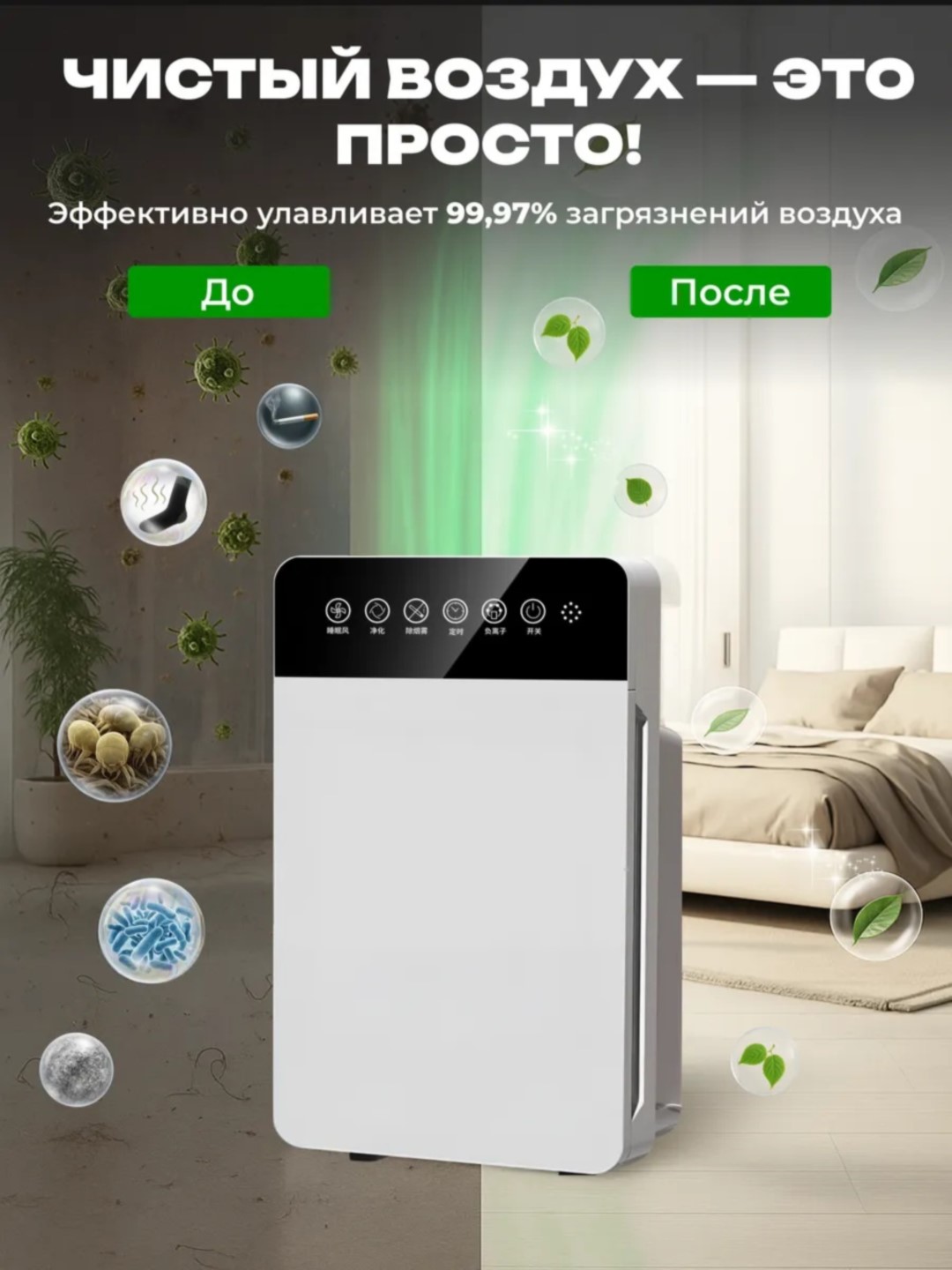 Очистители воздуха, защита от пыли и аллергенов, для офиса и для дома, с пультом, 50 м²