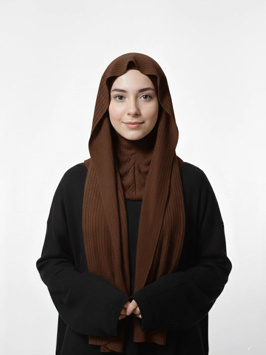 Ikki qismli, tayyor hijob (ro‘mol), 180x45, amaliy ayollar sharfi, lapsha - 