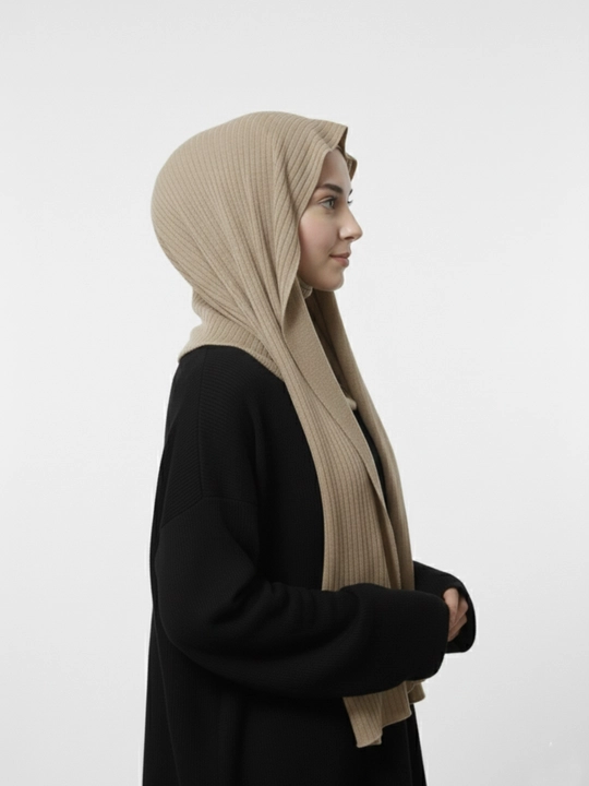 Ikki qismli, tayyor hijob (ro‘mol), 180x45, amaliy ayollar sharfi, lapsha