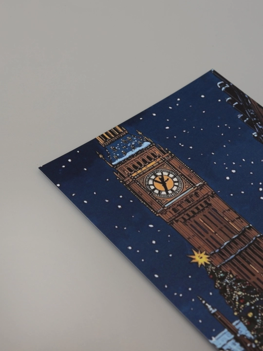 Новогодняя открытка формата, 10×15 см, с конвертом в комплекте