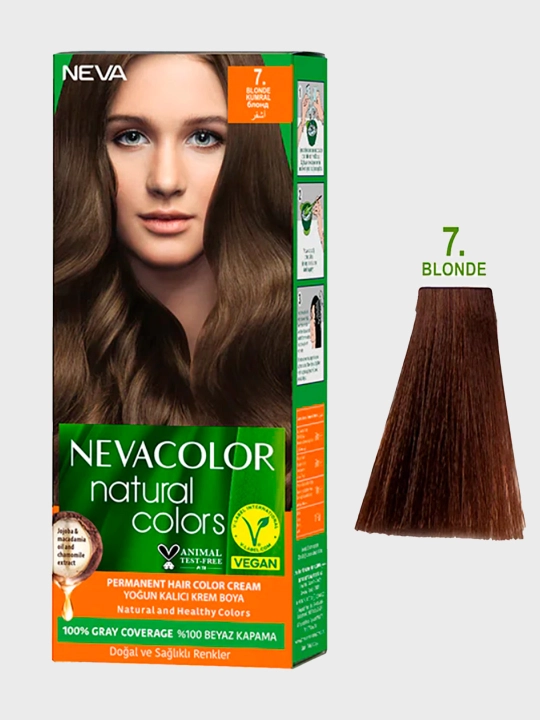Краска для волос NEVACOLOR Natural Colors Creme, тон 7-0 средне-русый, 110 мл