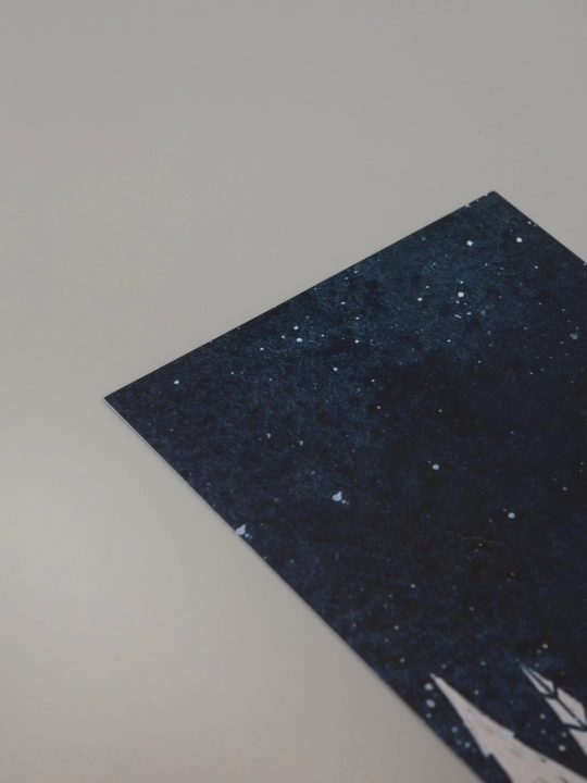 10×15 sm, formatdagi yangi yil otkritkasi, konvert bilan birga
