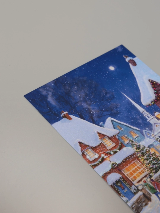 10×15 sm, formatdagi yangi yil otkritkasi, konvert bilan birga