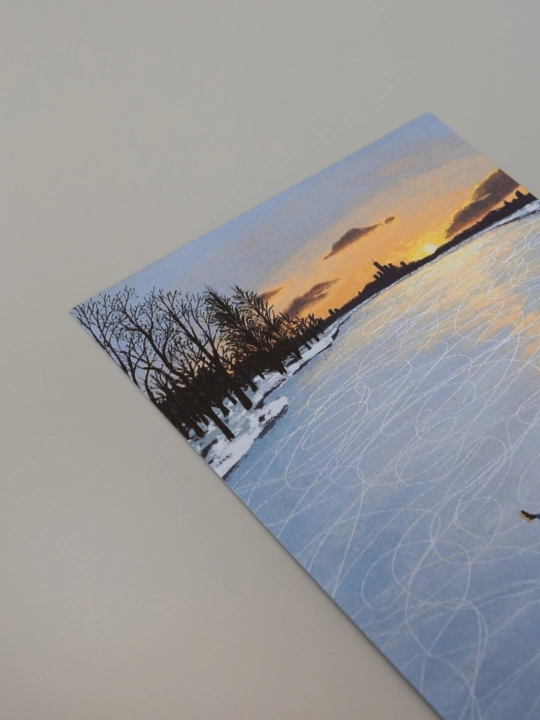 10×15 sm, formatdagi yangi yil otkritkasi, konvert bilan birga