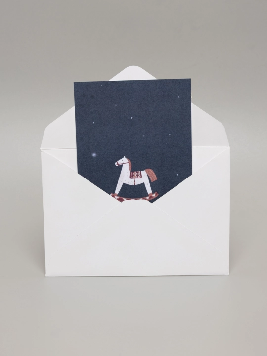 Новогодняя открытка формата, 10×15 см, с конвертом в комплекте