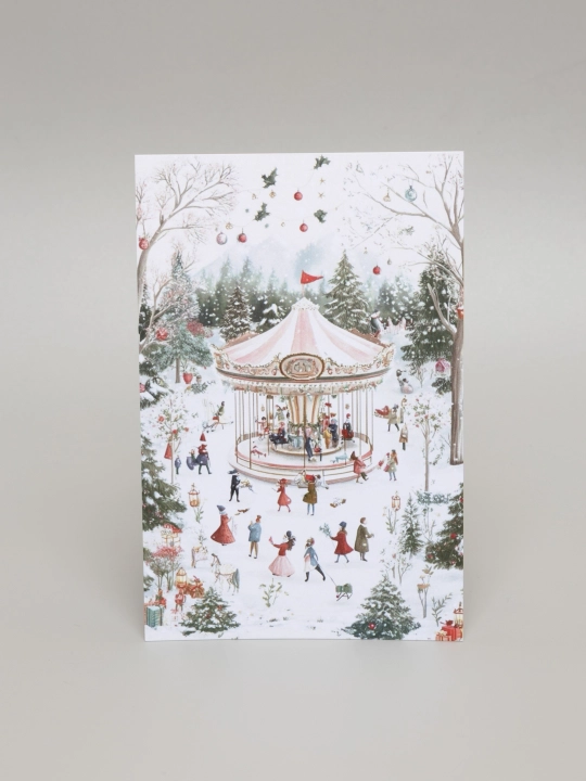 Новогодняя открытка формата, 10×15 см, с конвертом в комплекте - 