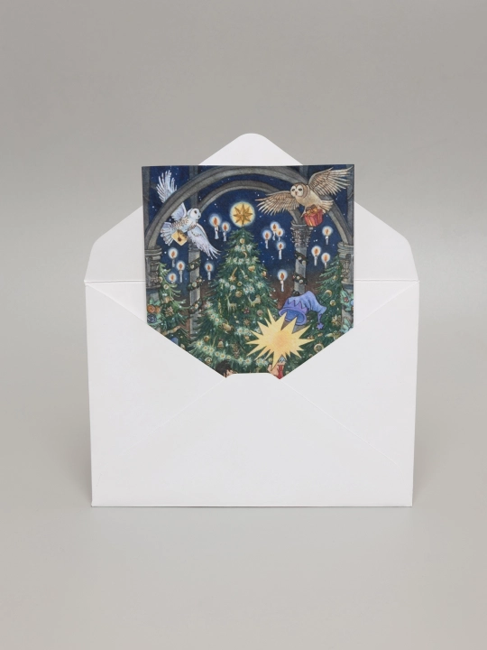 Новогодняя открытка формата, 10×15 см, с конвертом в комплекте