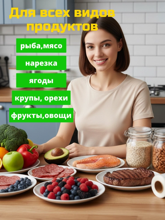Пакеты для вакуумных упаковщиков, рифленые, в рулоне, разные размеры