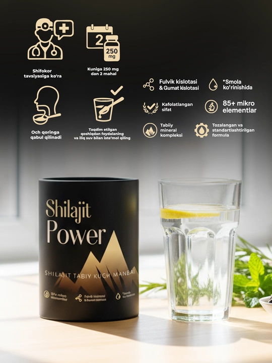 SHILAJIT POWER tabiiy Shilajit smolasi, 50 g