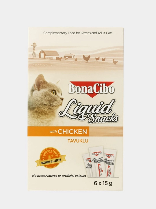 BonaCibo tovuqli suyuq gazaklar – 6 x 15 g - 