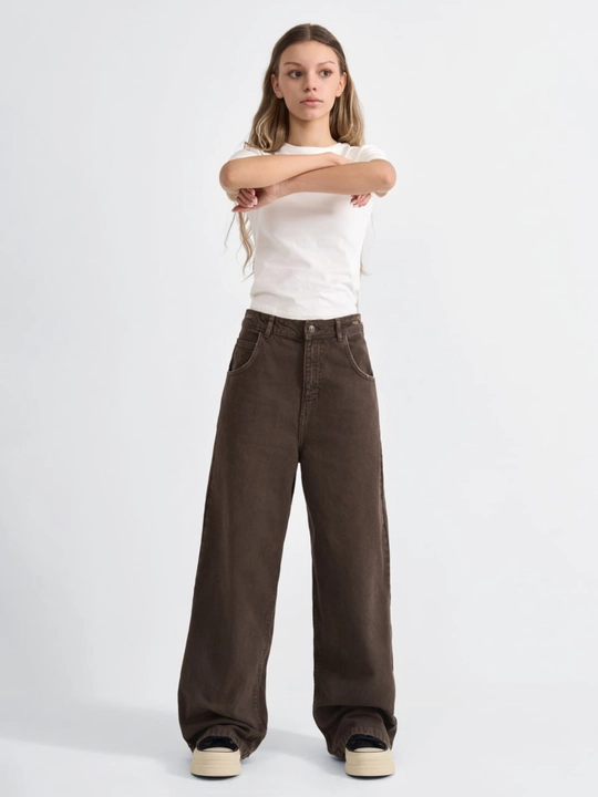 Keng oyoqli ayollar jinsi shimlari, Oversize Fit - 