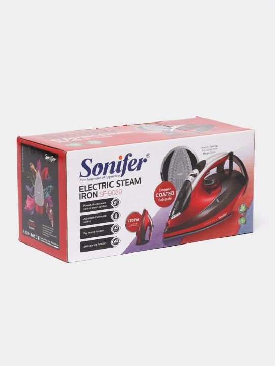 Sonifer SF-9088/SF-9089 — kuchli qo‘l bug‘li steamer, 2000W, tez qiziydi, kiyim tekislash