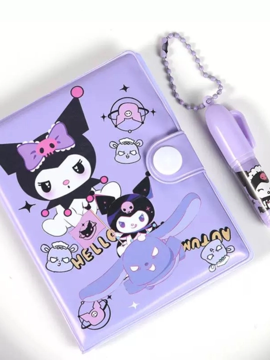Блокнот с ручкой «Kuromi» 10 х 8 см, листы в линейку