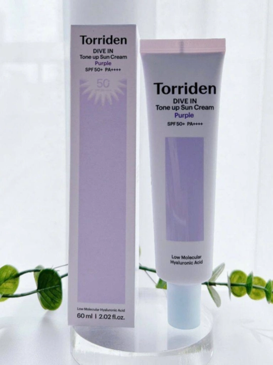 Torriden Dive In Tone Up Sun Cream Purple SPF50+ PA++++ — Tone Up Quyoshdan Himoya Kremi