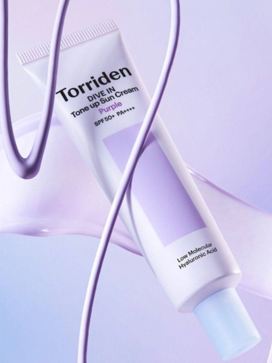 Torriden Dive In Tone Up Sun Cream Purple SPF50+ PA++++ — Tone Up Quyoshdan Himoya Kremi - 