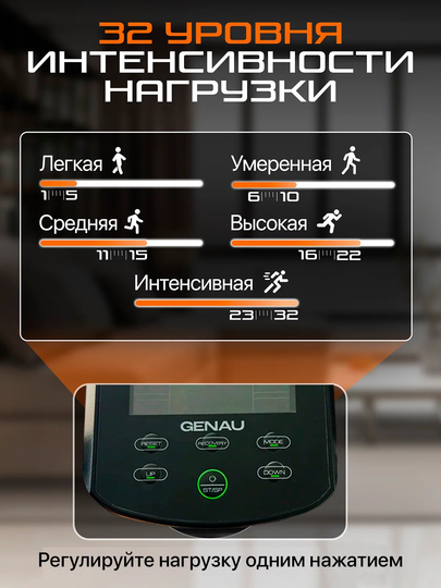 Эллиптический тренажер, вело-лыжи Genau Crosstrainer Deluxe V3, *ET1-01A