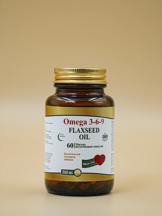 Omega 3-6-9 Flaxseed Oil, 500 мг, 60 капсул