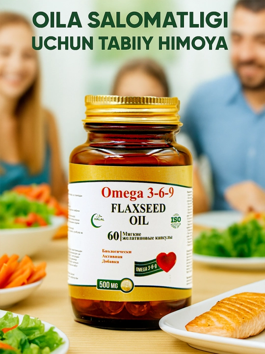 Omega 3-6-9 Flaxseed Oil, 500 мг, 60 капсул