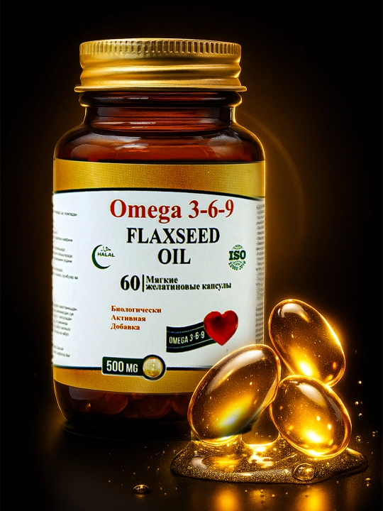 Omega 3-6-9 Flaxseed Oil, 500 мг, 60 капсул