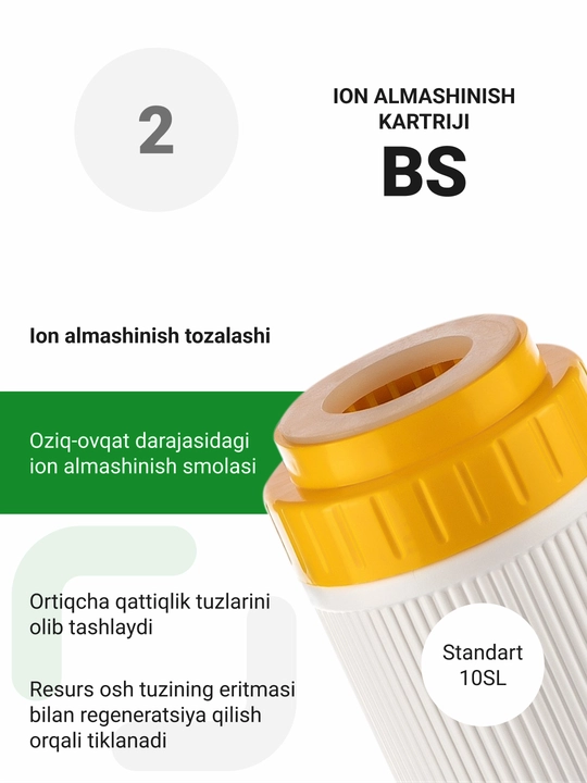 Geyser Bio 331 rakovina uchun suv filtri, juda qattiq suv uchun, kran bilan
