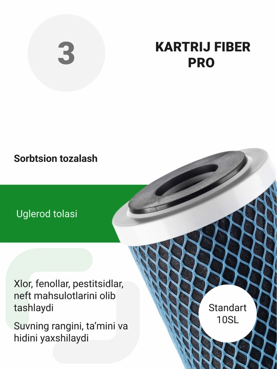 Geyser Bio 331 rakovina uchun suv filtri, juda qattiq suv uchun, kran bilan