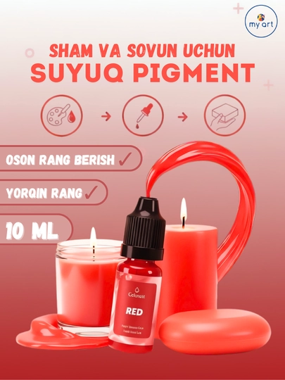Sham va sovun bo'yoq, mum va sovun uchun suyuq pigment 10 ml