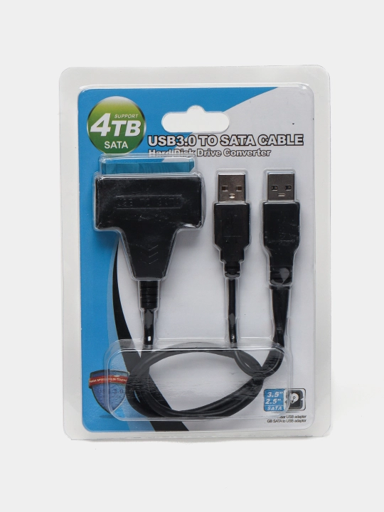 SSD HDD аdapter SATA USB - USB 3.0 qattiq diskni + ikkita USB quvvatini ulash uchun - 
