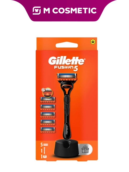 GILLETTE Fusion5 Станок для бритья +5 сменных кассет+подставка - 