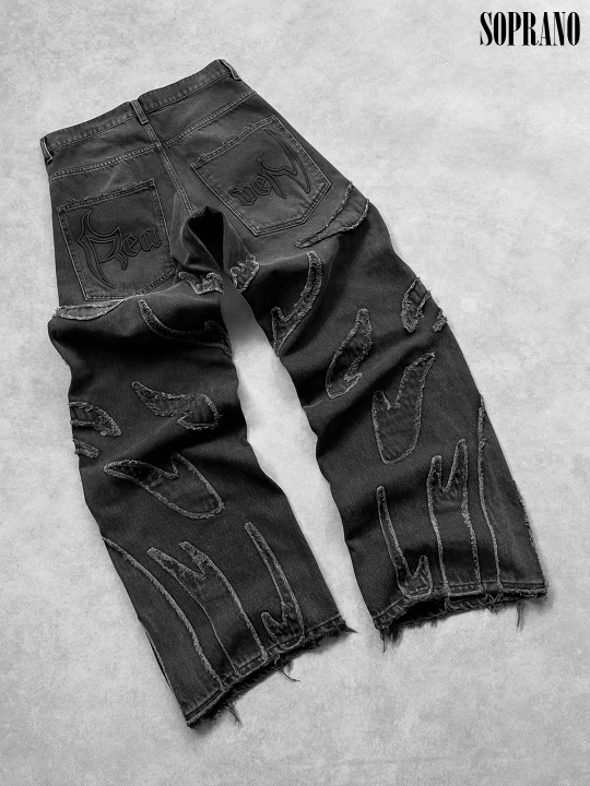 Keng baggi jinsi shimlar Reaven, erkaklar, ayollar va o‘smirlar uchun, o‘lchamlari S-3XL