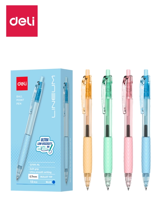Ручка шариковая 1/3/6/12 шт  0,7мм EQ150C-BL (синяя) Deli, 150-BL-EQC - 
