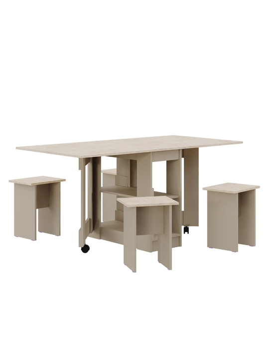 Yig‘ma stol va 4 ta stul AIKO Vibe, oshxona uchun stol stul, 160 x 80 x 75 sm