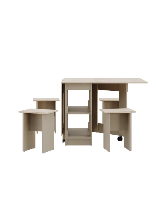 Yig‘ma stol va 4 ta stul AIKO Vibe, oshxona uchun stol stul, 160 x 80 x 75 sm