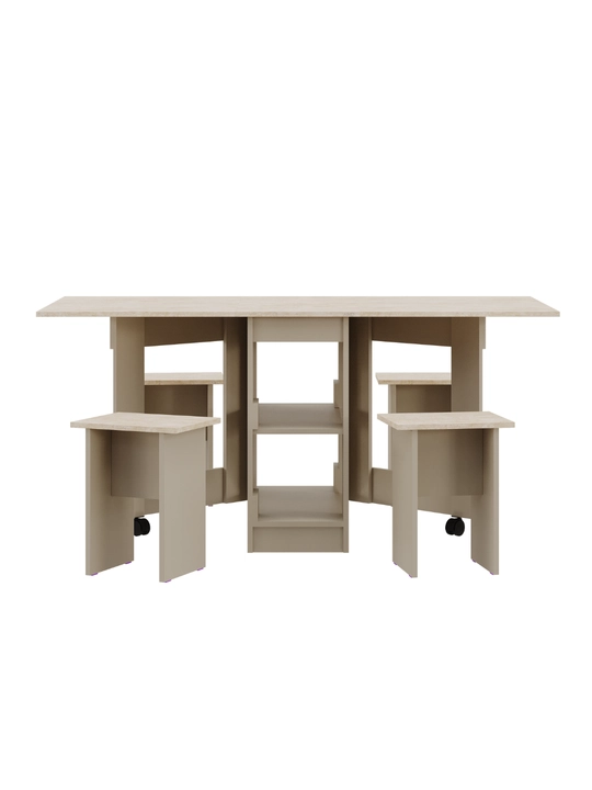 Yig‘ma stol va 4 ta stul AIKO Vibe, oshxona uchun stol stul, 160 x 80 x 75 sm
