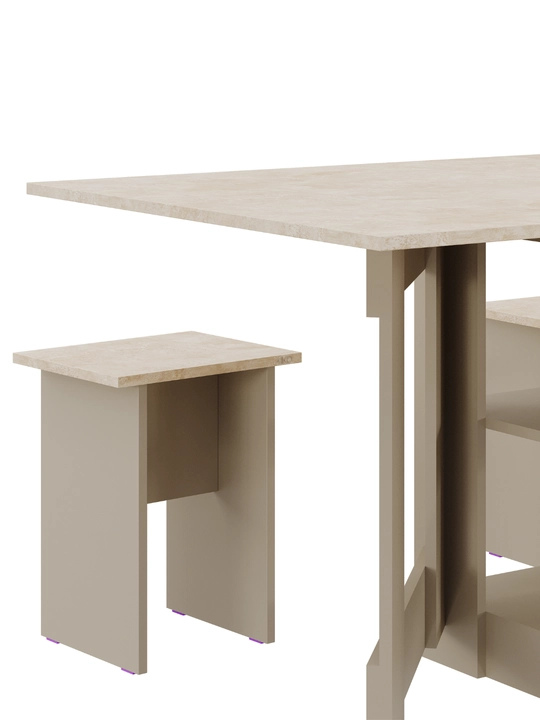 Yig‘ma stol va 4 ta stul AIKO Vibe, oshxona uchun stol stul, 160 x 80 x 75 sm