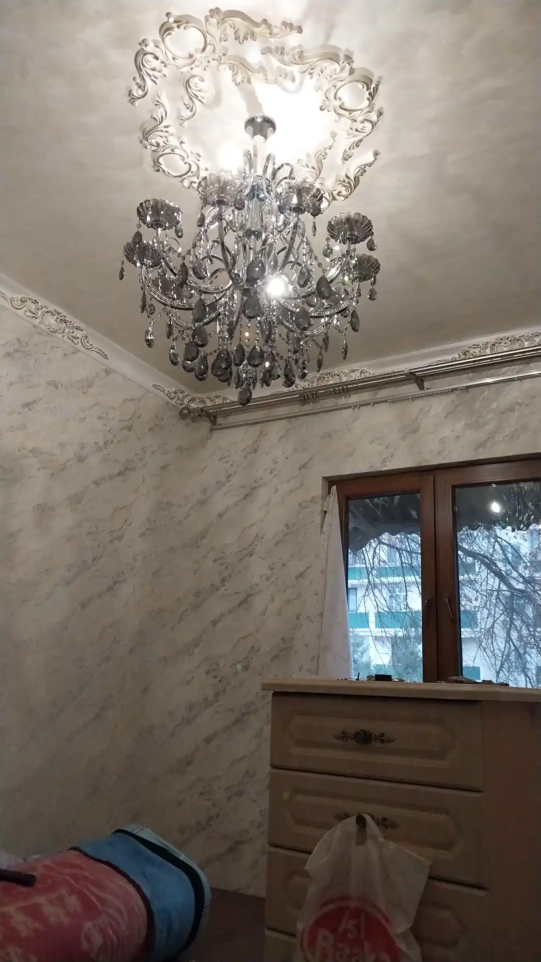 Люстра хрустальная, 2 цвета, 3 размера, в гостиную, спальню, прихожую