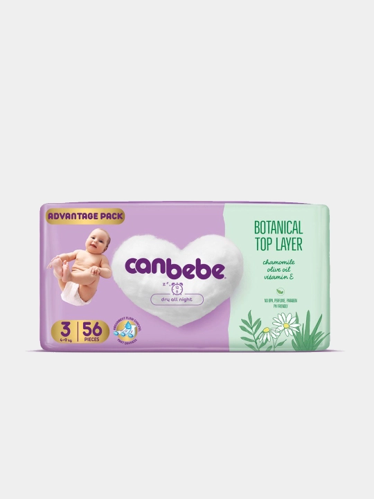 Детские подгузники Canbebe, размер 3, (4-9 кг), 56 шт - 