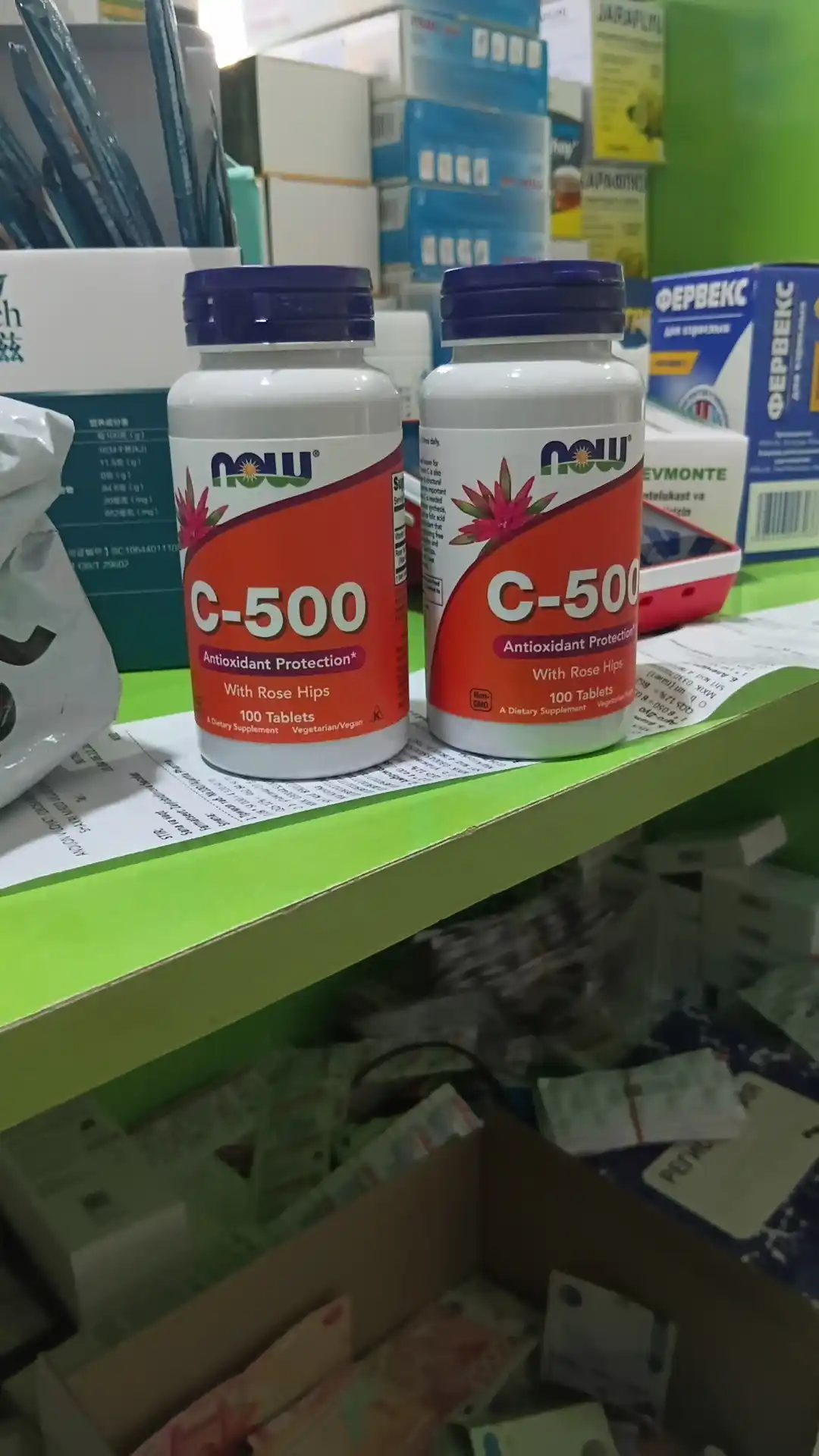 NOW Supplements, Vitamin C 500 mg va 1000 mg na'matak bilan, Halol