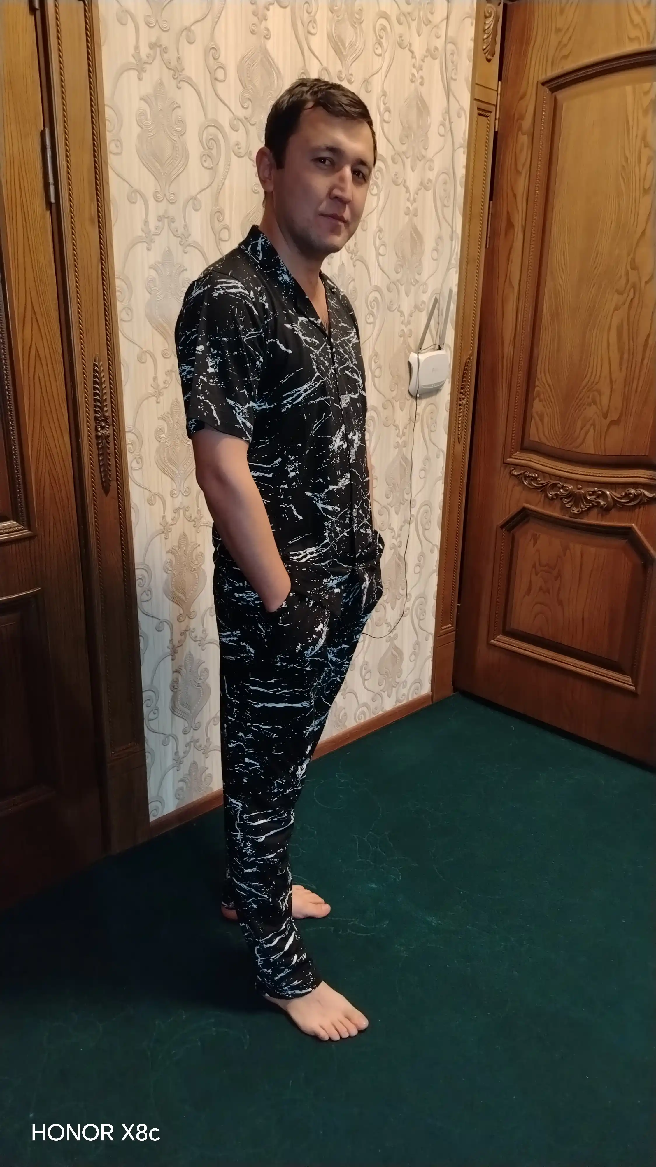 Erkaklar pijamasi, Costume 100% paxta