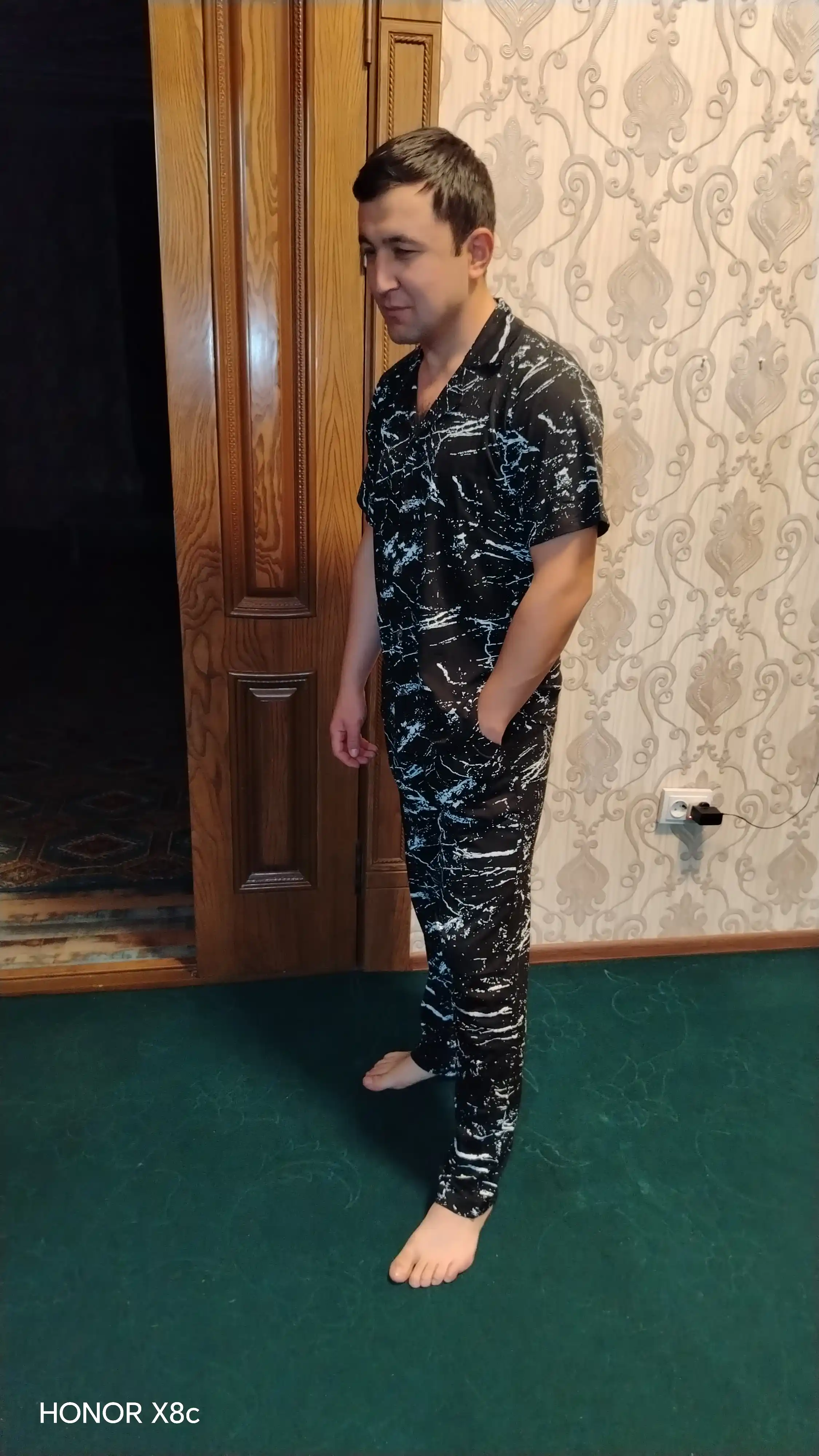 Erkaklar pijamasi, Costume 100% paxta