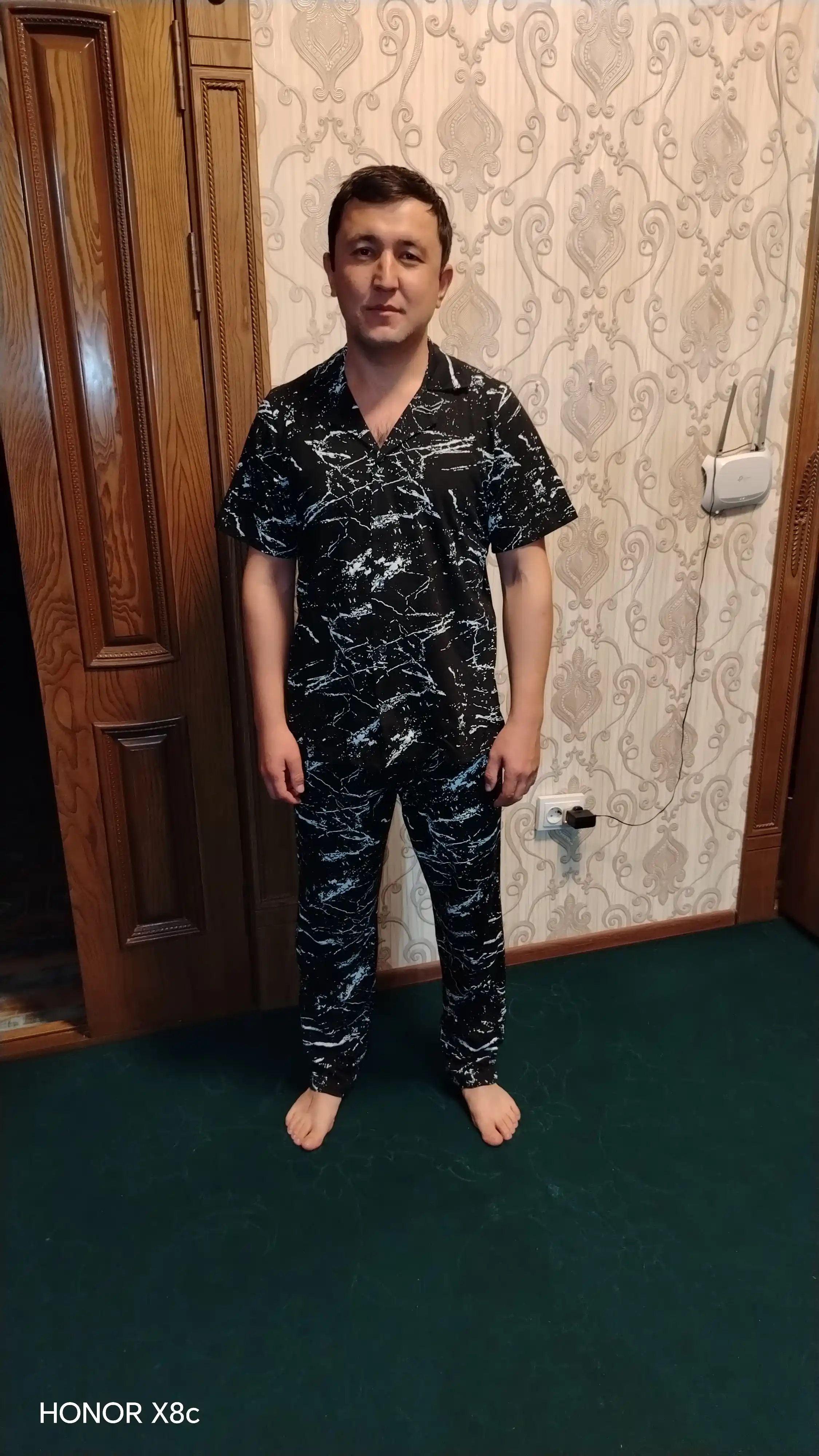 Erkaklar pijamasi, Costume 100% paxta