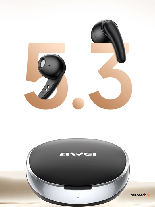 Awei T75 – sport uchun TWS quloqchinlar, Bluetooth 5.3, 5.5 soat ishlash, sensor boshqaruv