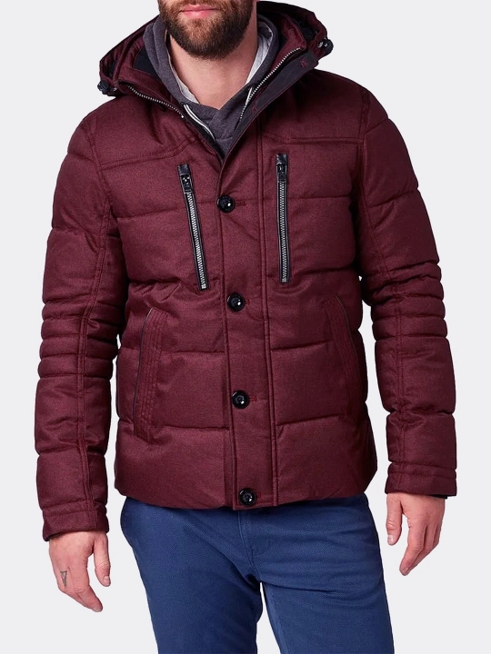Зимняя немецкая куртка для мужчин Duppont Sorona Aura Dark Red, приталенная, до -20°С - 