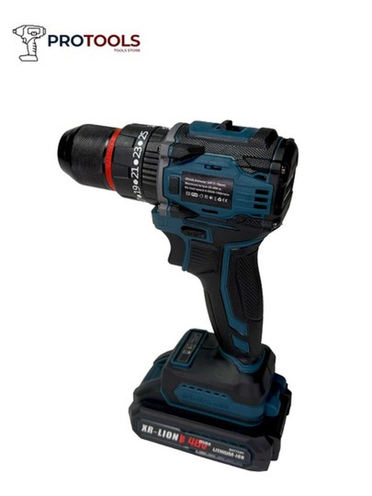 Shurup buragich KASON 4801 cho'tkasiz, zarbli motor, 2 akkumulyatorli 48V