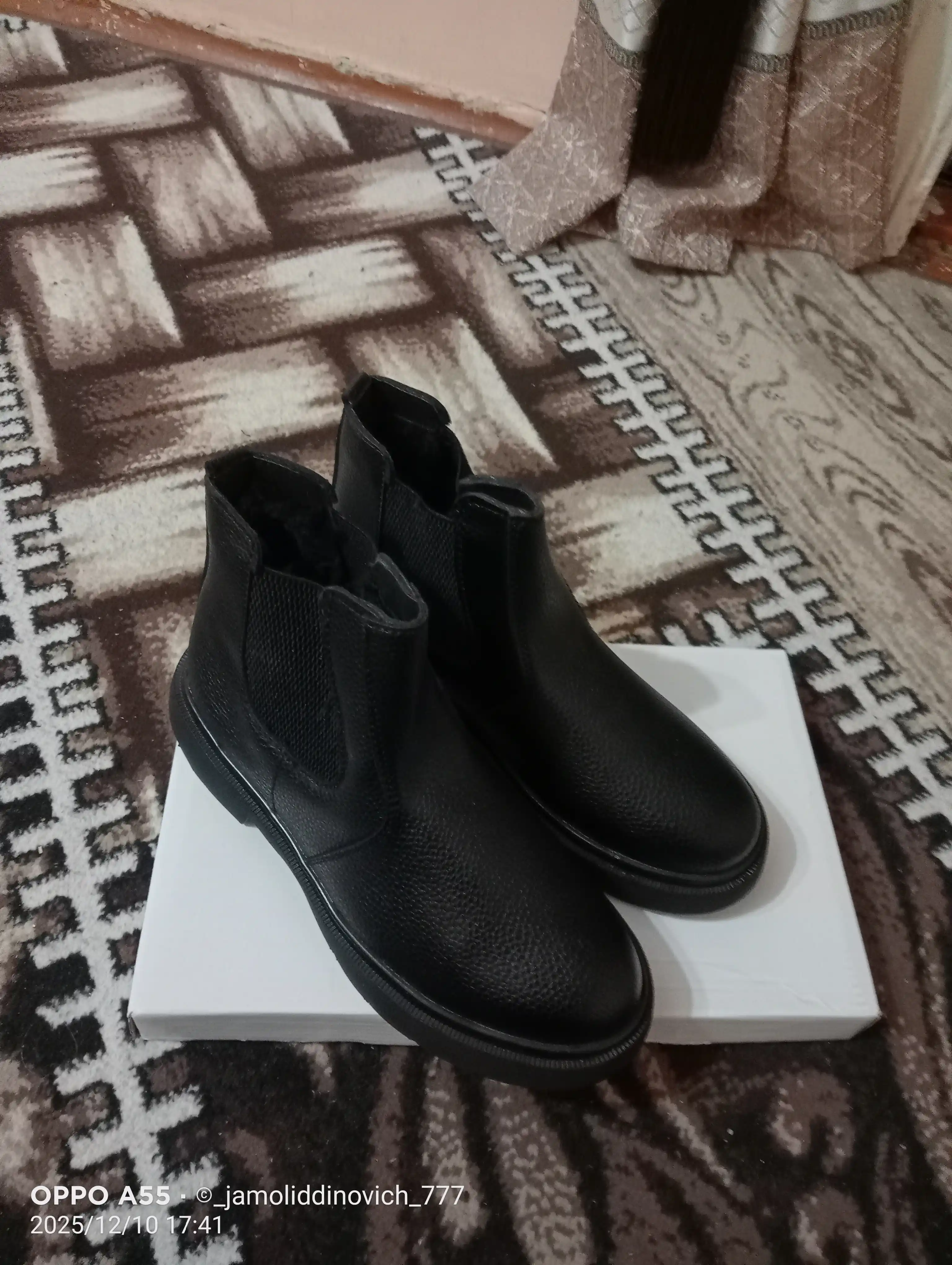 Мужские ботинки из натуральной кожи, с мехом, на нескользящей подошве