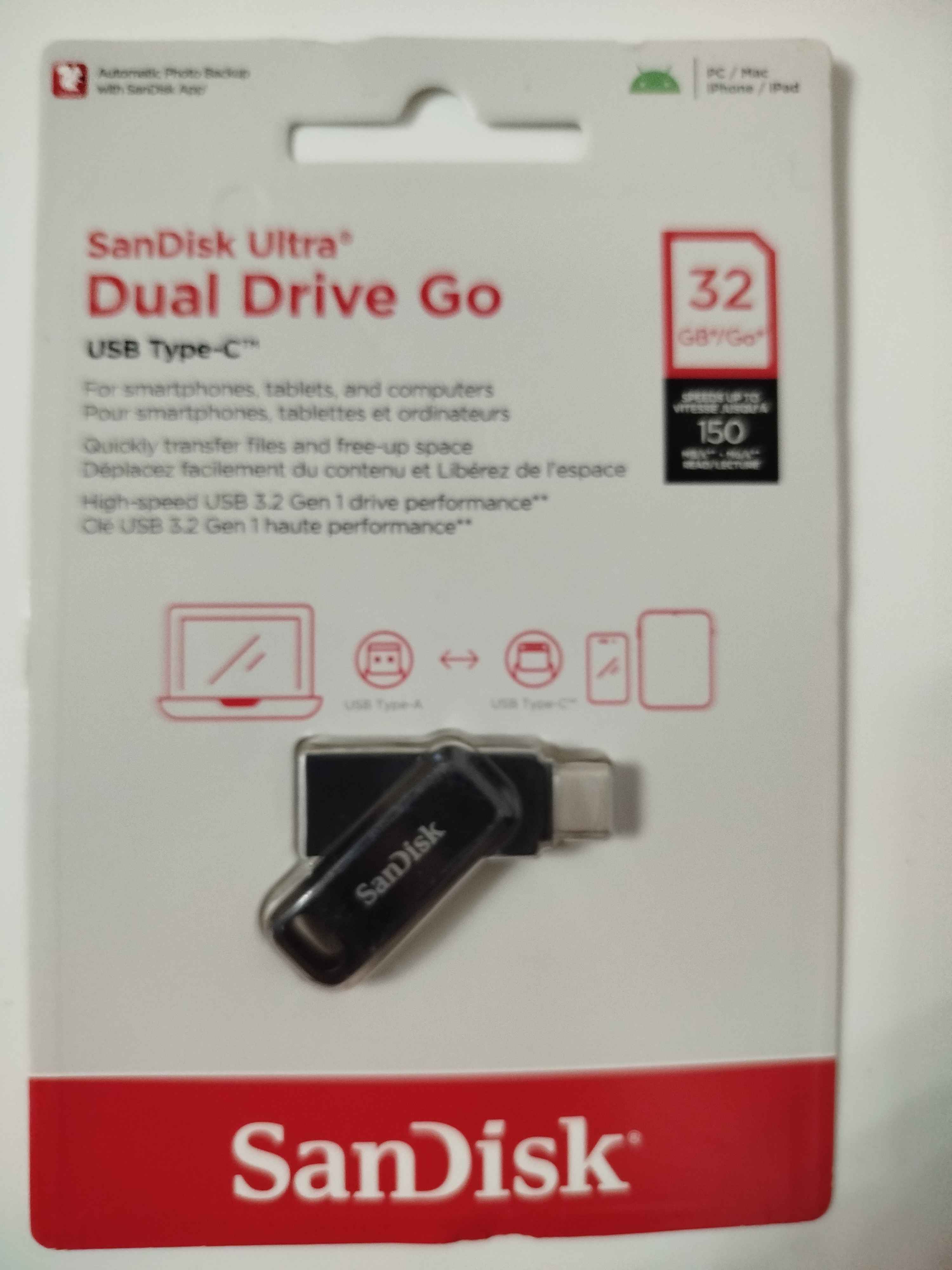 Флешка SanDisk Ultra USB Type-C. 32 гб, 64 гб, 128 гб 