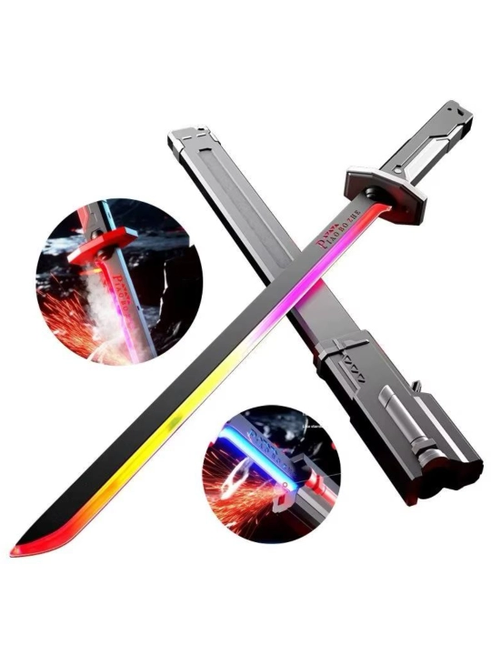 Меч, светящийся игрушечный меч Sparkblade с эффектами искр, тумана и звуком 50 см 