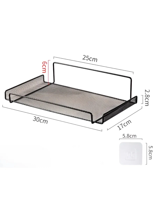 Devorga osiladigan metall polka — router, kosmetika, oshxona buyumlari uchun organayzer